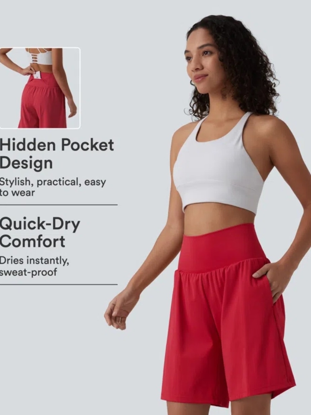NWT SoftlyZero HALARA Winterberry High-Waist Active Shorts with Hidden Pocket